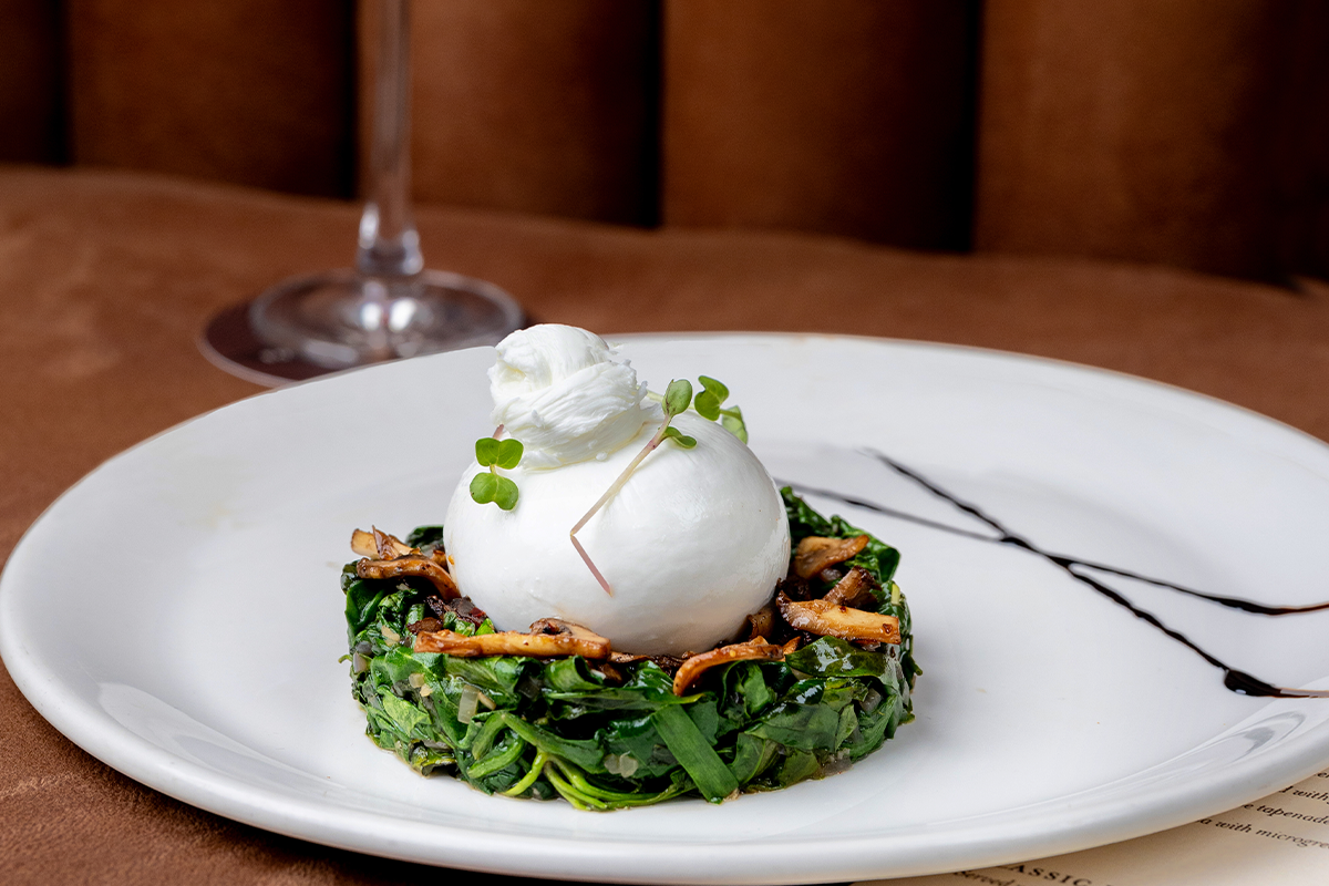 Classic burrata with confit cherry tomato at Boujee House Kolkata